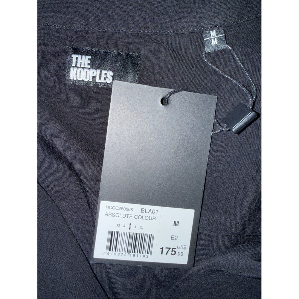 The Kooples Mens Black Viscose Short Sleeve Camp Collar Shirt HCCC26086K Size M - Picture 3 of 4